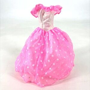 Vtg Barbie FANTASY EVENING Fashion 1994 Pink w White Polka Dots Gown Dress 13024